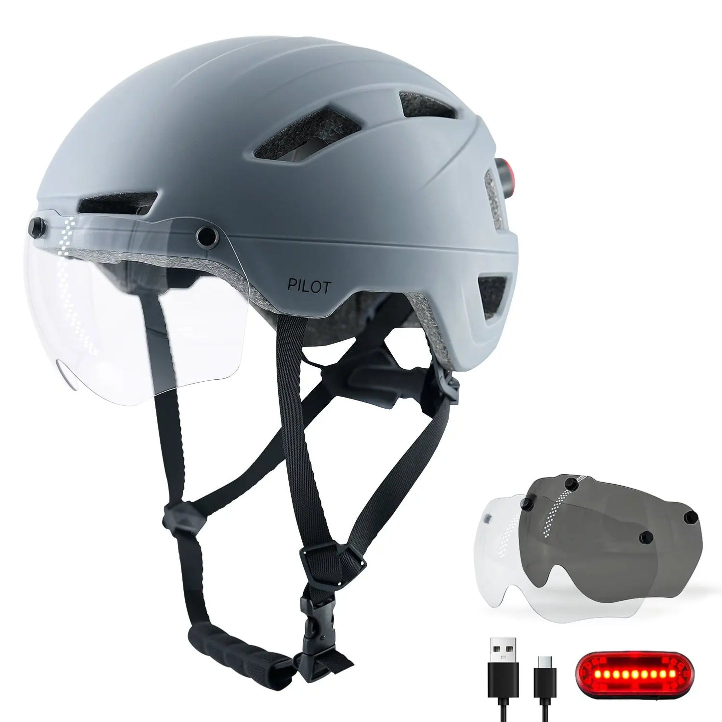 Masdio UV400 Lightweight Bicycle Helmets with LED Lights Masdio