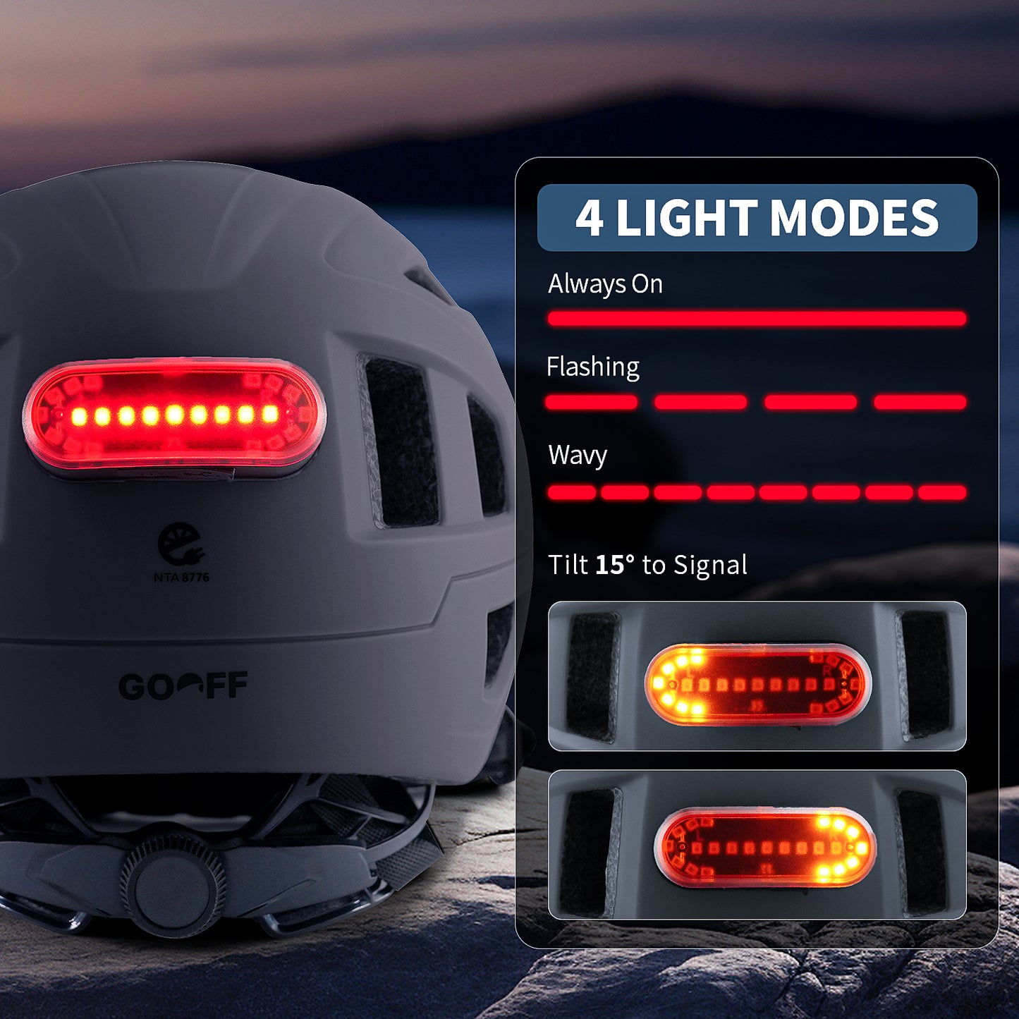 Masdio UV400 Lightweight Bicycle Helmets with LED Lights