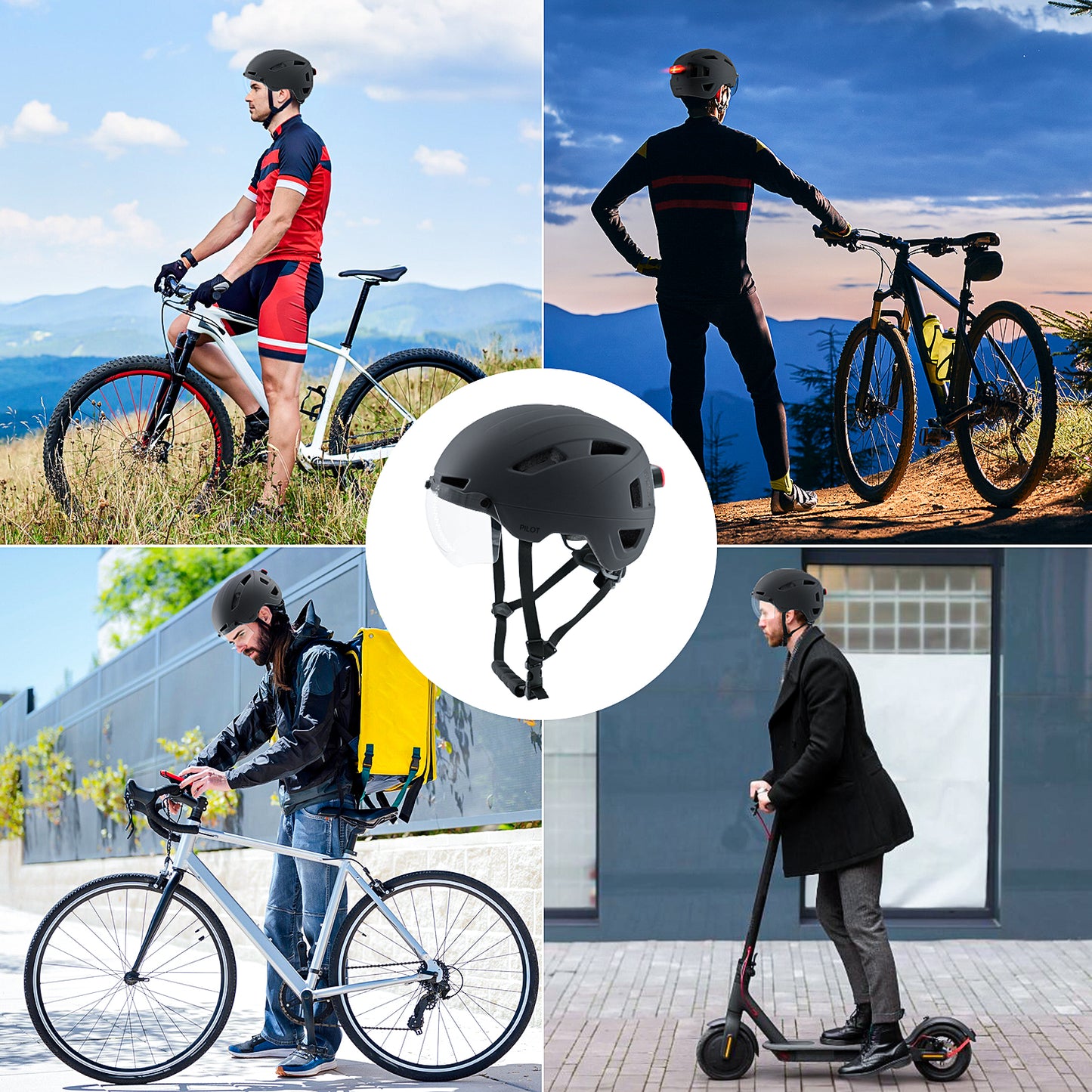 Masdio UV400 Lightweight Bicycle Helmets with LED Lights