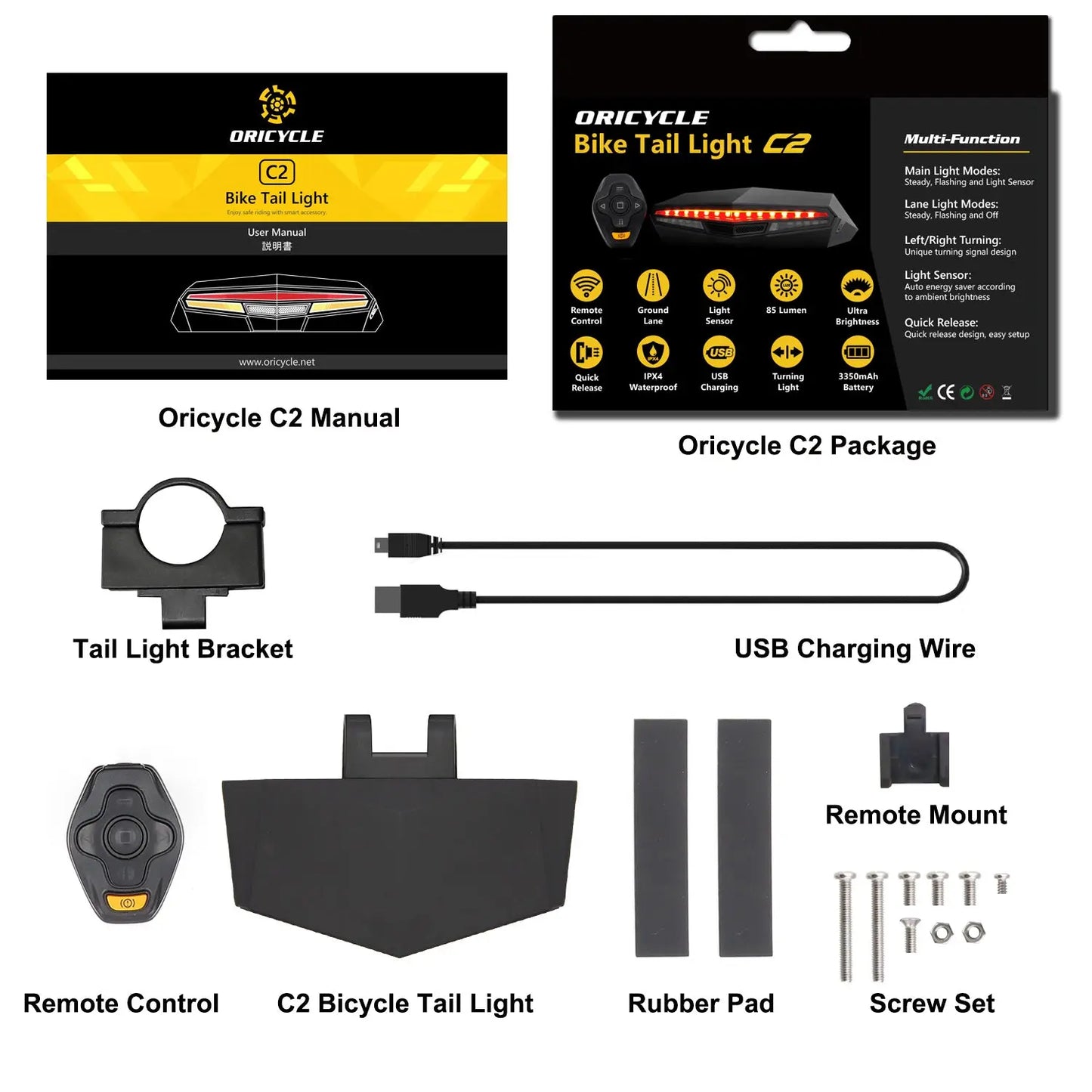 Masdio Oricycle C2 Rechargeable Bike Tail Light LED Masdio