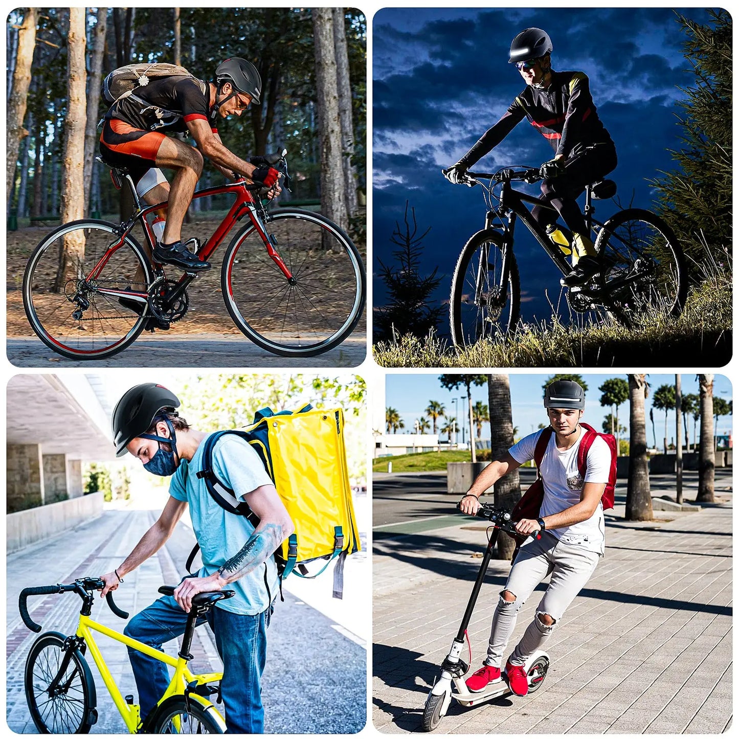 Masdio UV608 Lightweight Bicycle Helmets with LED Lights Masdio