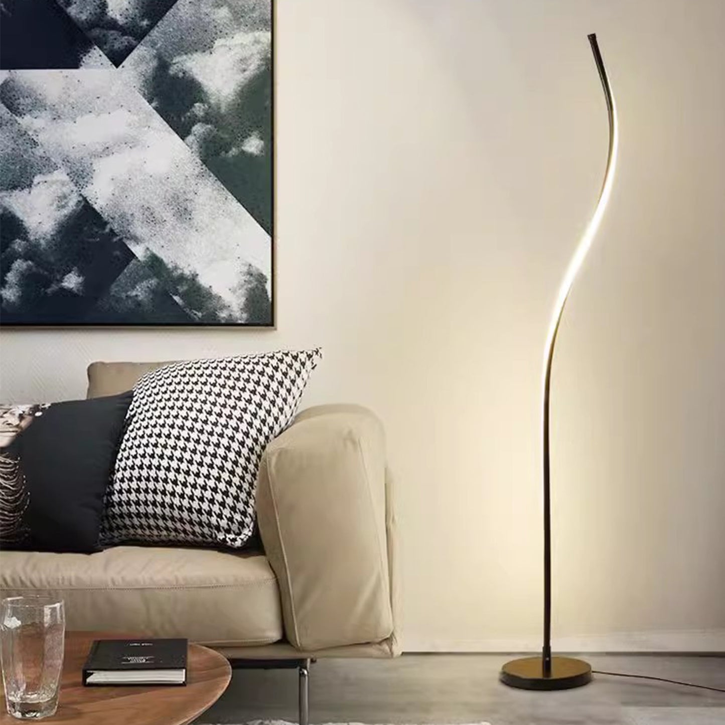 MAS-2635 Masdio Contemporary Minimalist LED Swirl Stand Lamp