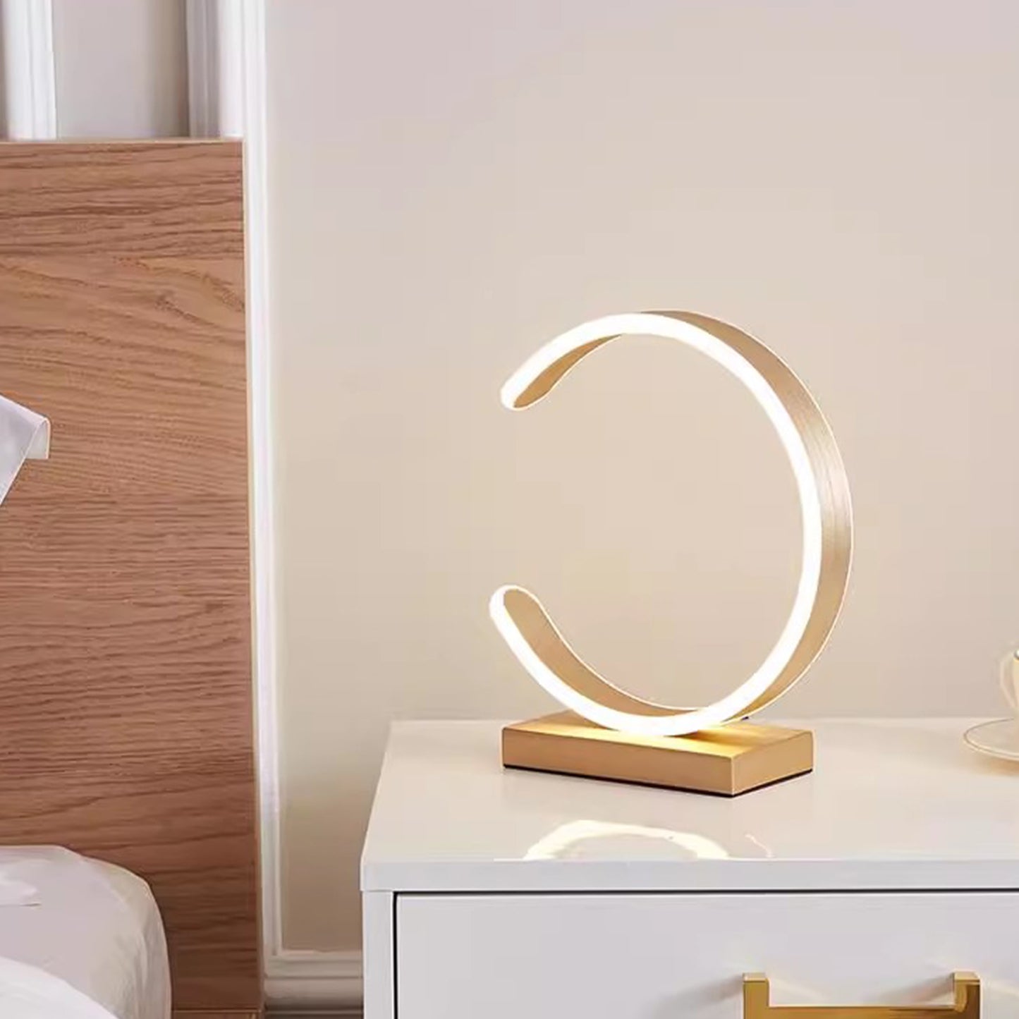 MAS-2641 Masdio Half Moon LED Monochrome Table Lamp