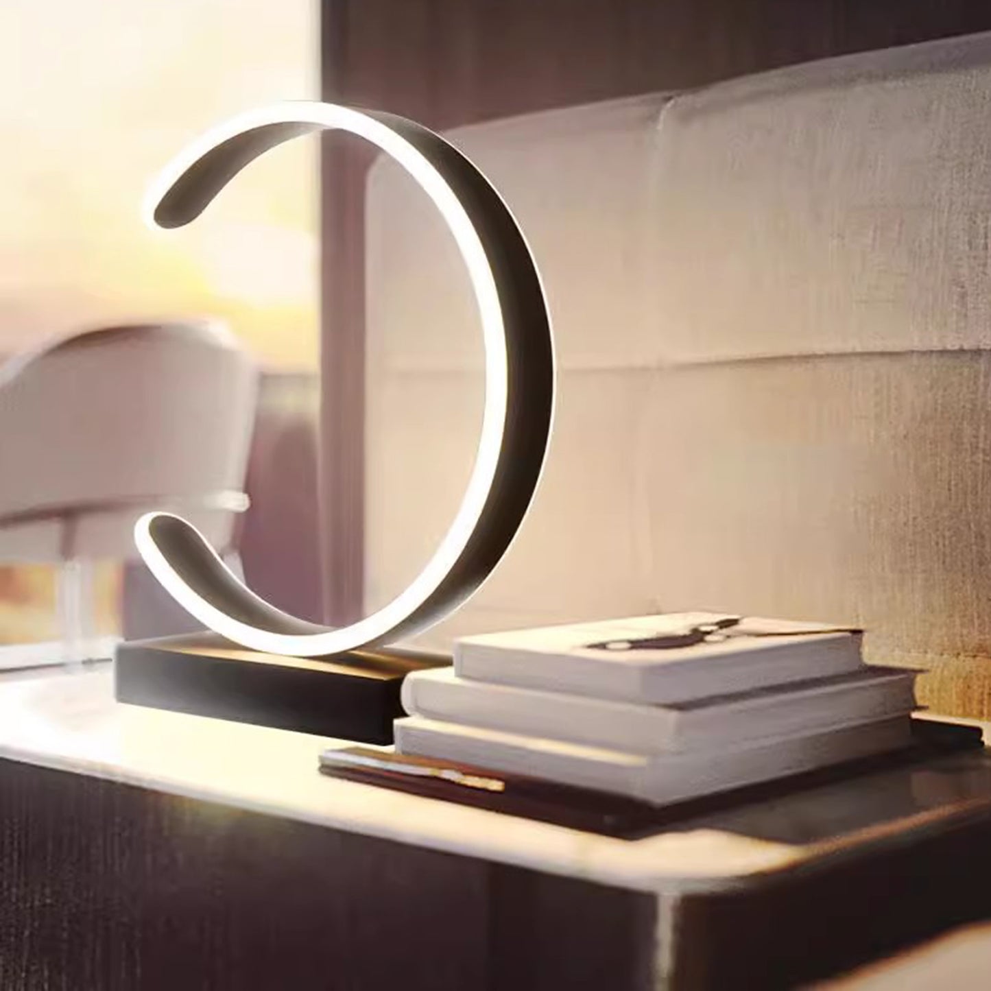 MAS-2641 Masdio Half Moon LED Monochrome Table Lamp