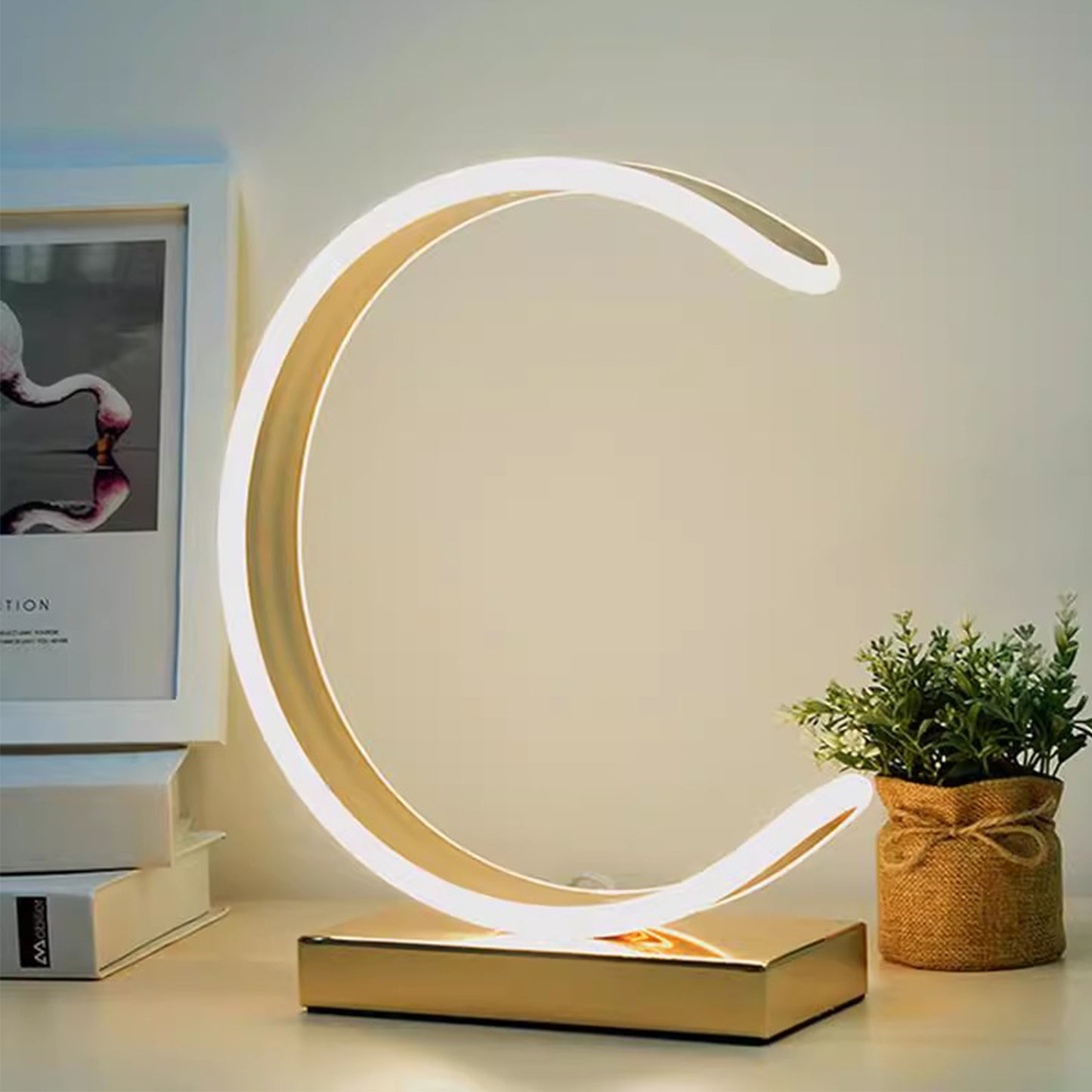 MAS-2641 Masdio Half Moon LED Monochrome Table Lamp