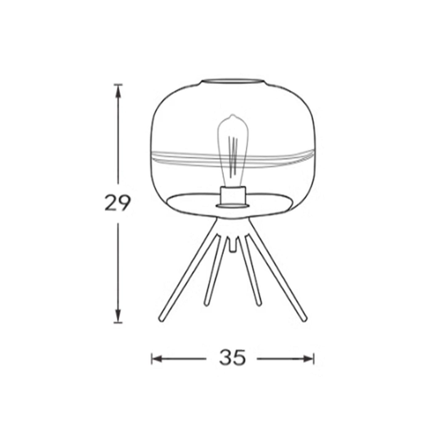MAS-2650 Masdio Modern Glass Dome Table Lamp