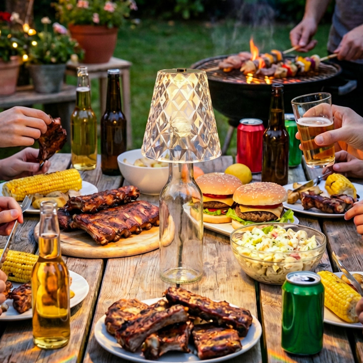 Masdio 3色タッチ充電式ワイヤレスボトルランプ