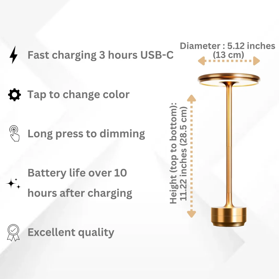 Masdio Rechargable Waterproof Table Lamp(2 Packs)