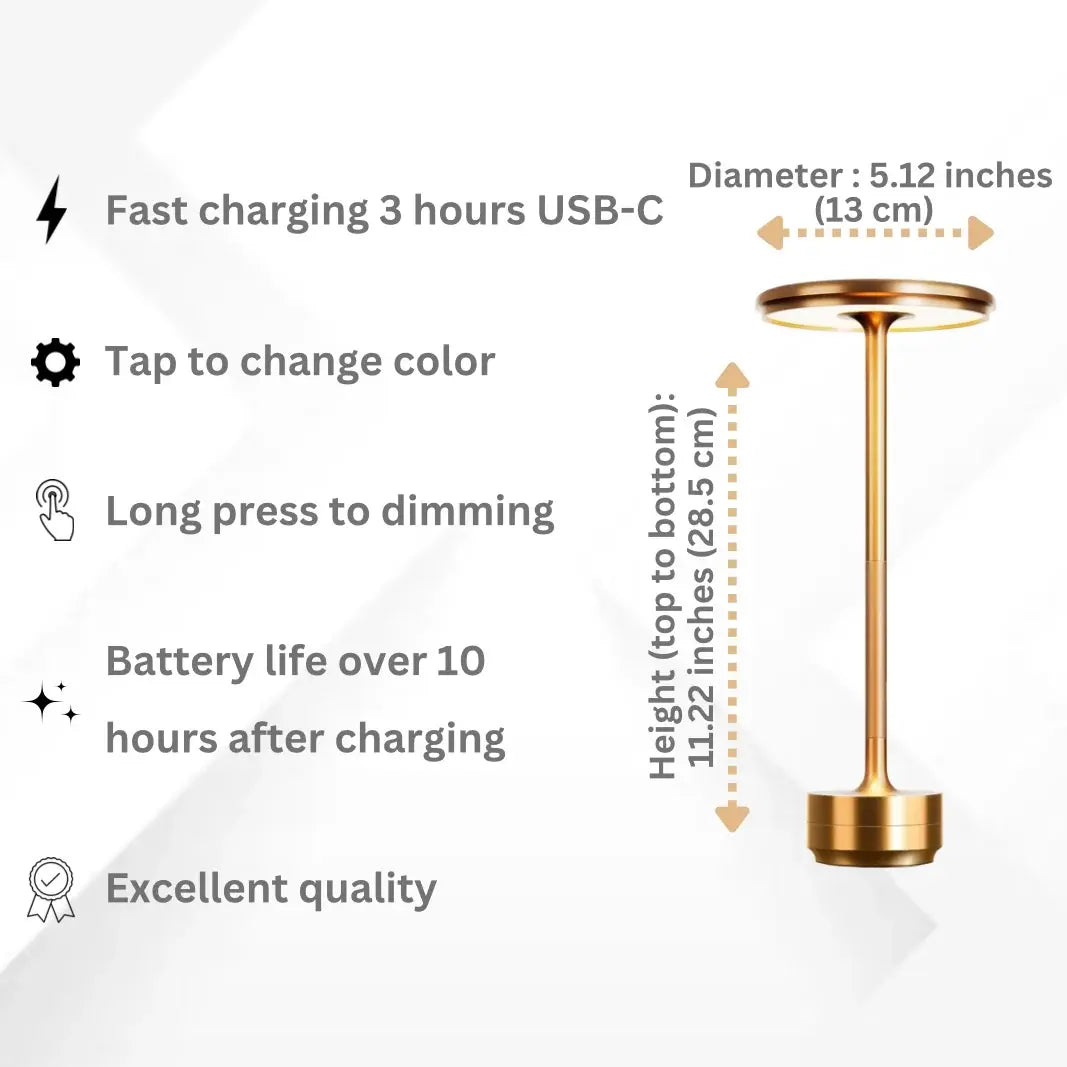 Masdio Rechargable Waterproof Table Lamp(2 Packs) Masdio