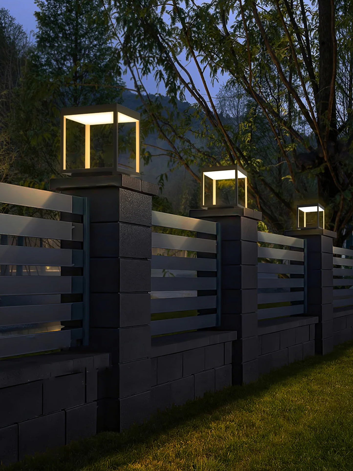 Садовый светильник Masdio Square Frame Fence Post
