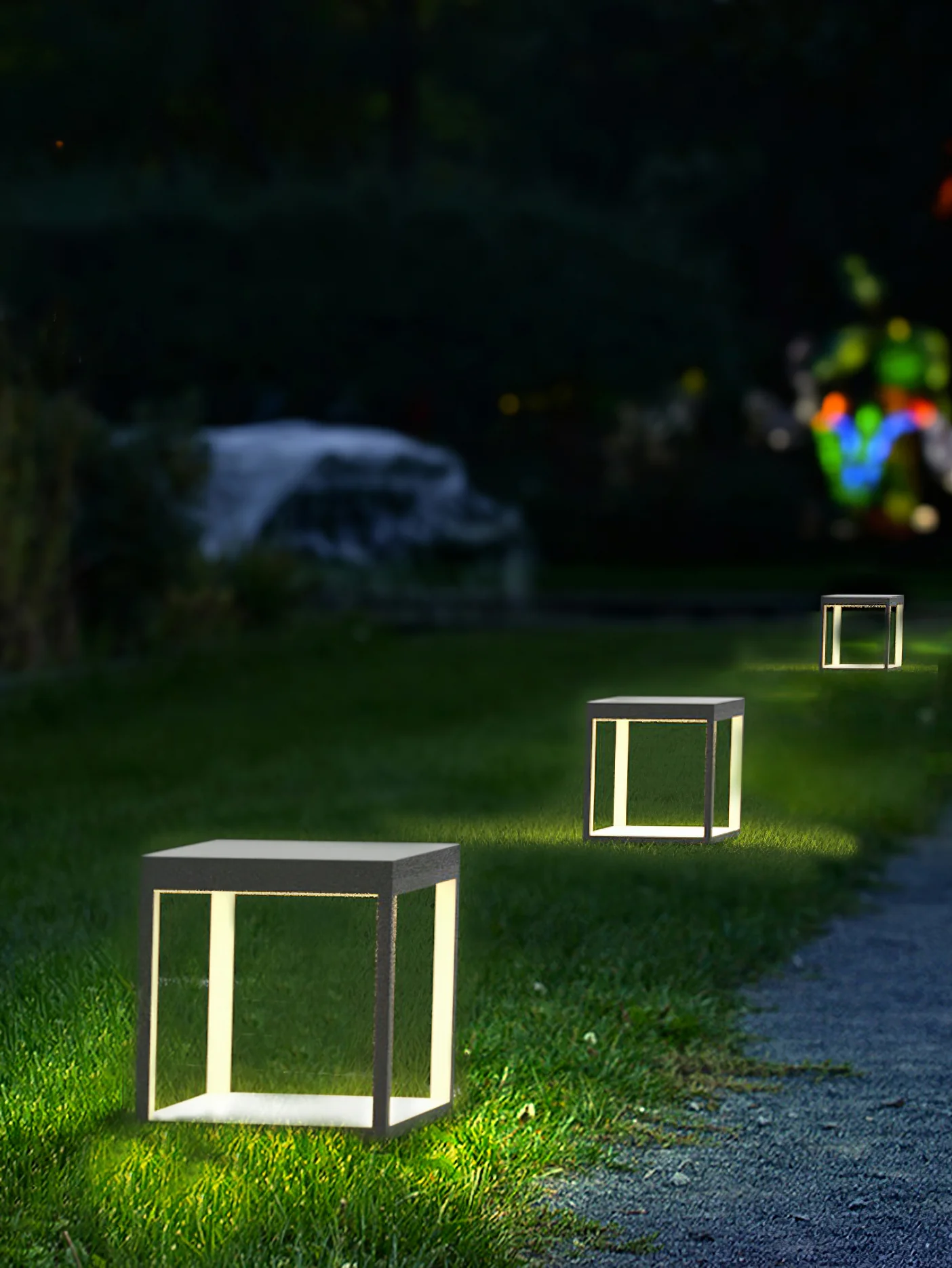 Садовый светильник Masdio Square Frame Fence Post