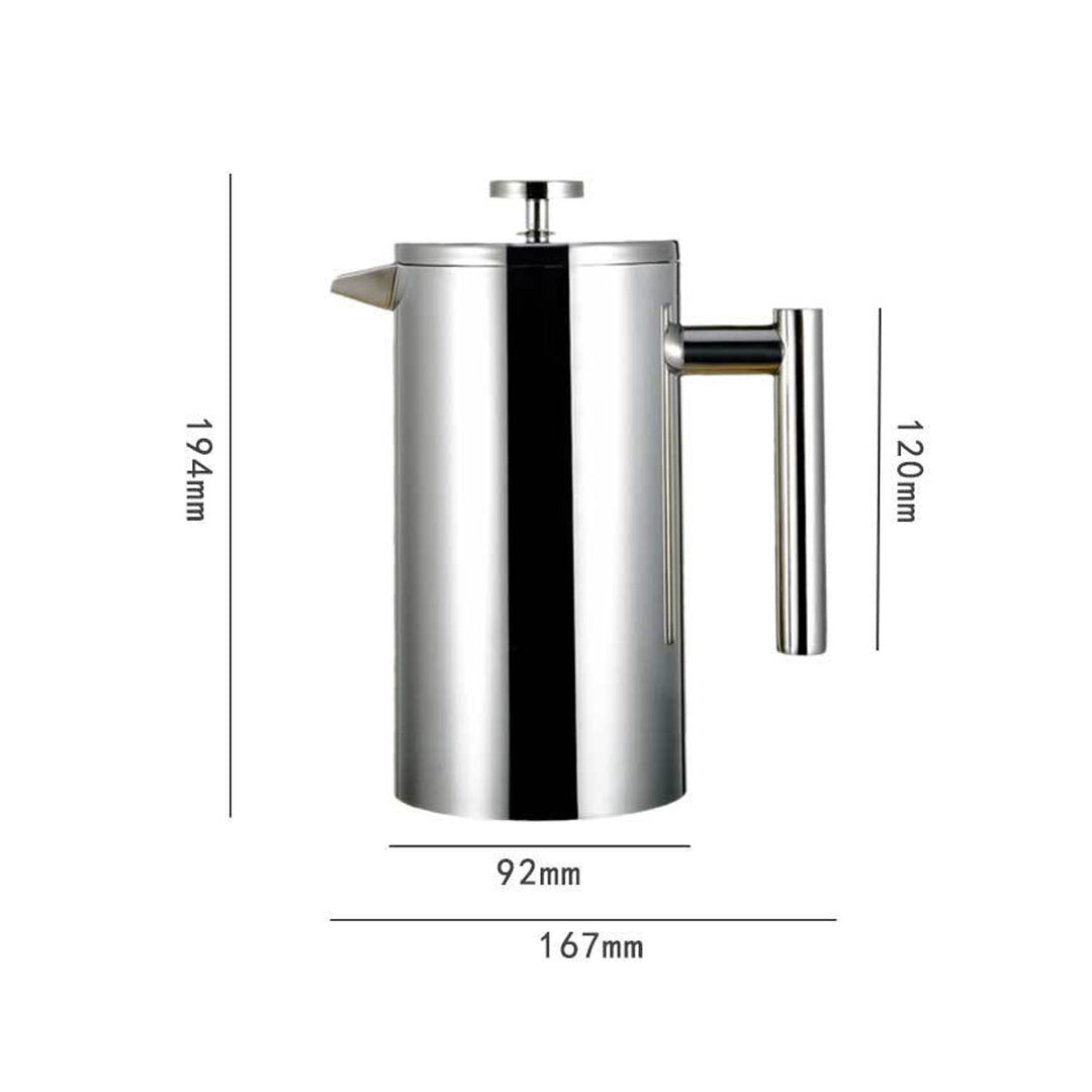 Double-Walled Stainless Steel French Press with Filter