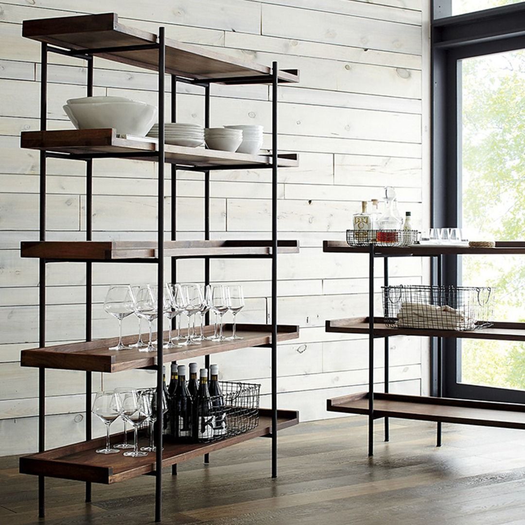 Masdio Solid Wood Display Shelf Metal frame Bookshelf