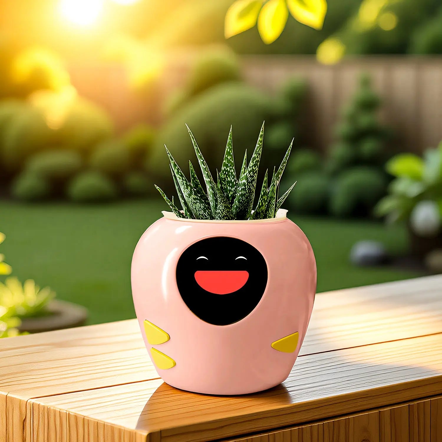 smart plant pot with face Masdio Smart Flowerpots Green