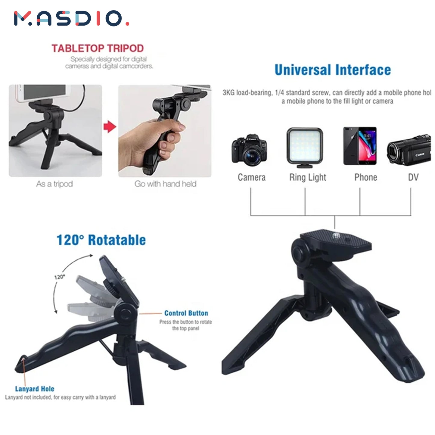 Masdio VlogPro Camera Tripod