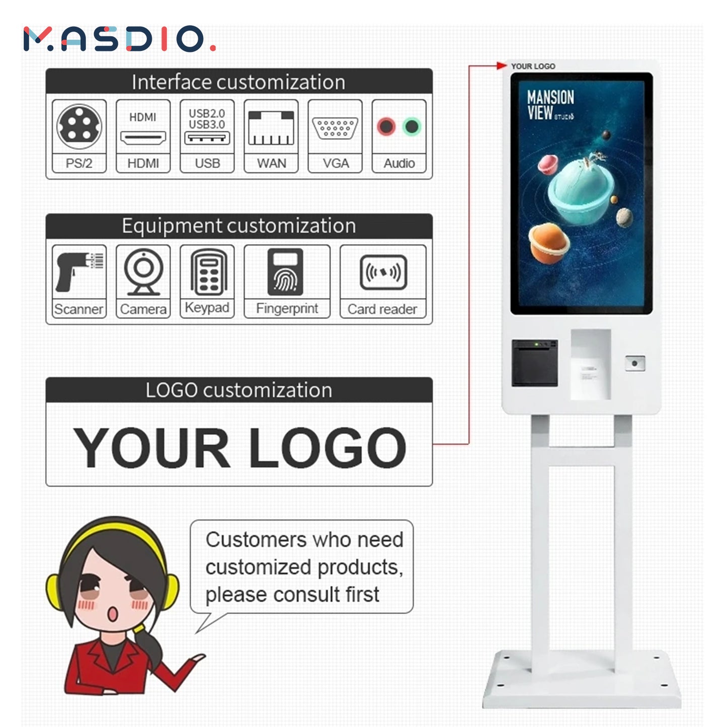 Masdio Touchscreen Kiosk