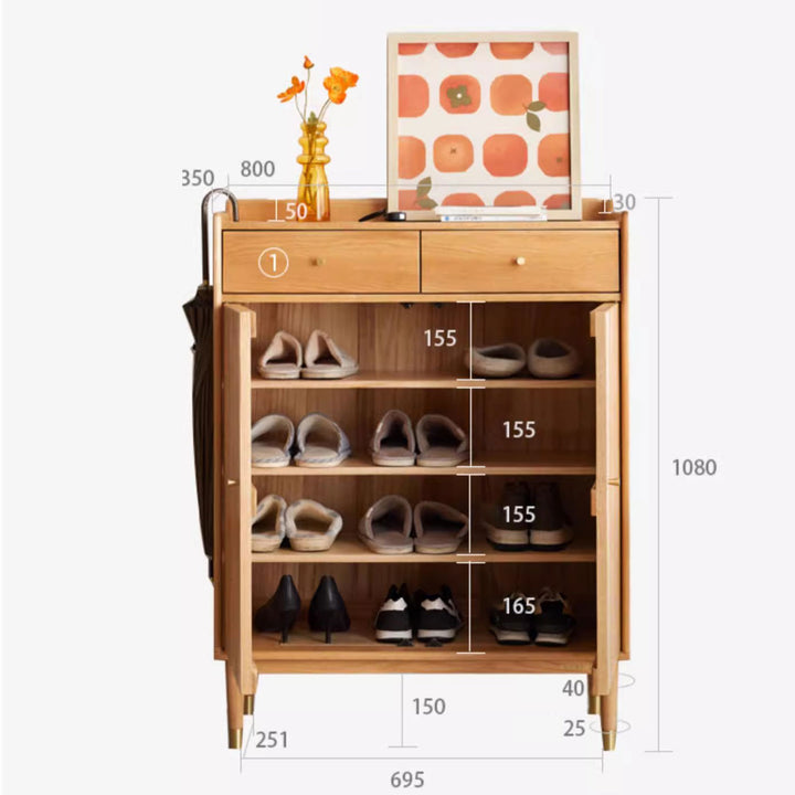 SIDDH 2 Door Shoe Cabinet with Drawers