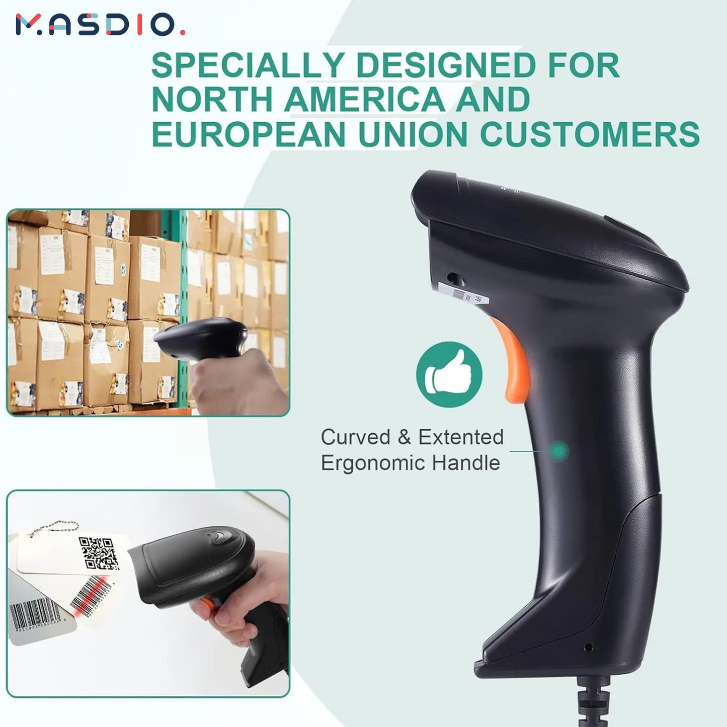 Masdio USB Laser Barcode Scanner