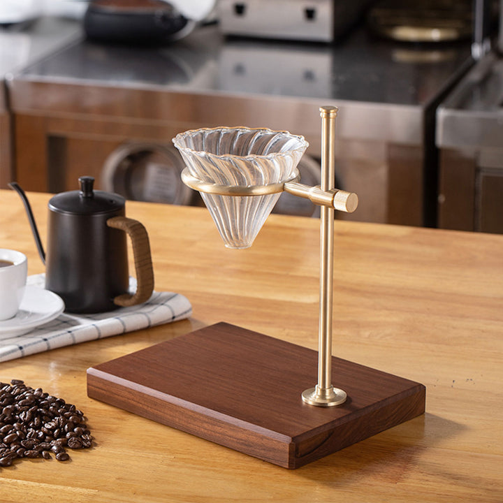 Black Walnut Pour-Over Coffee Stand