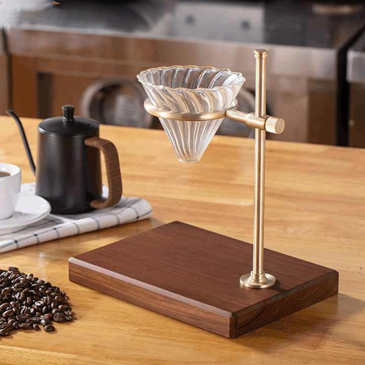 Black Walnut Pour-Over Coffee Stand