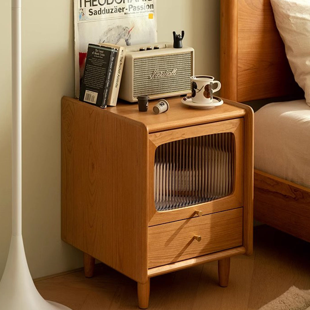 MAS-1263 Masdio Cherry Wood Bedside Cabinet/Nightstand