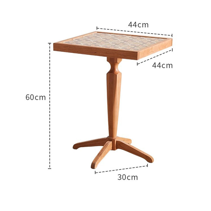 MAS-1250 Masdio Cherry Wood Geometric Dining Table