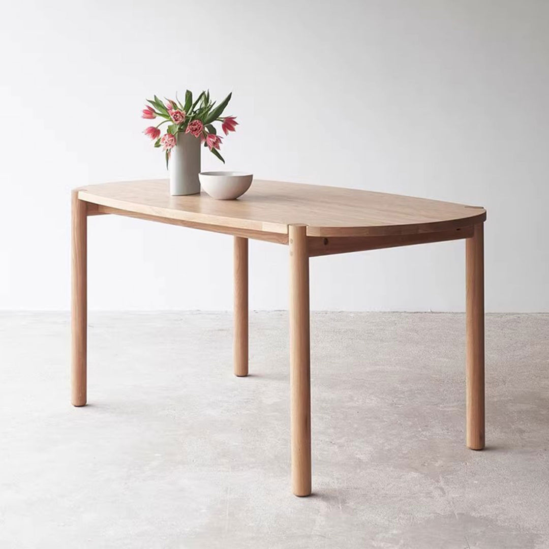 Elegant Oak Solid Wood Dining Table