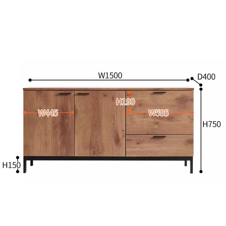 Industrial Solid Wood Sideboard