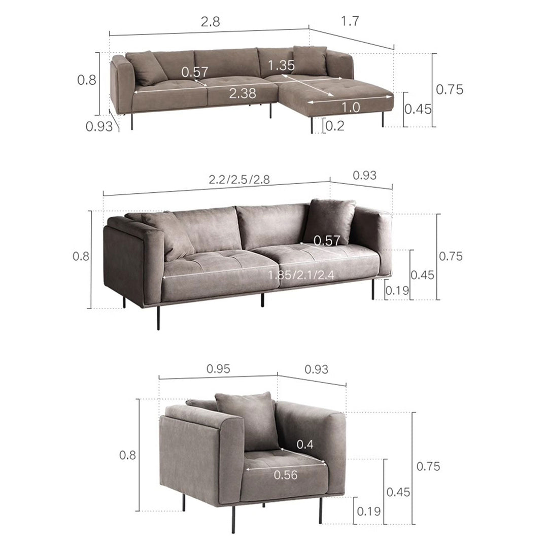 L-Shaped Arm Sofa with Chaise Sectional
