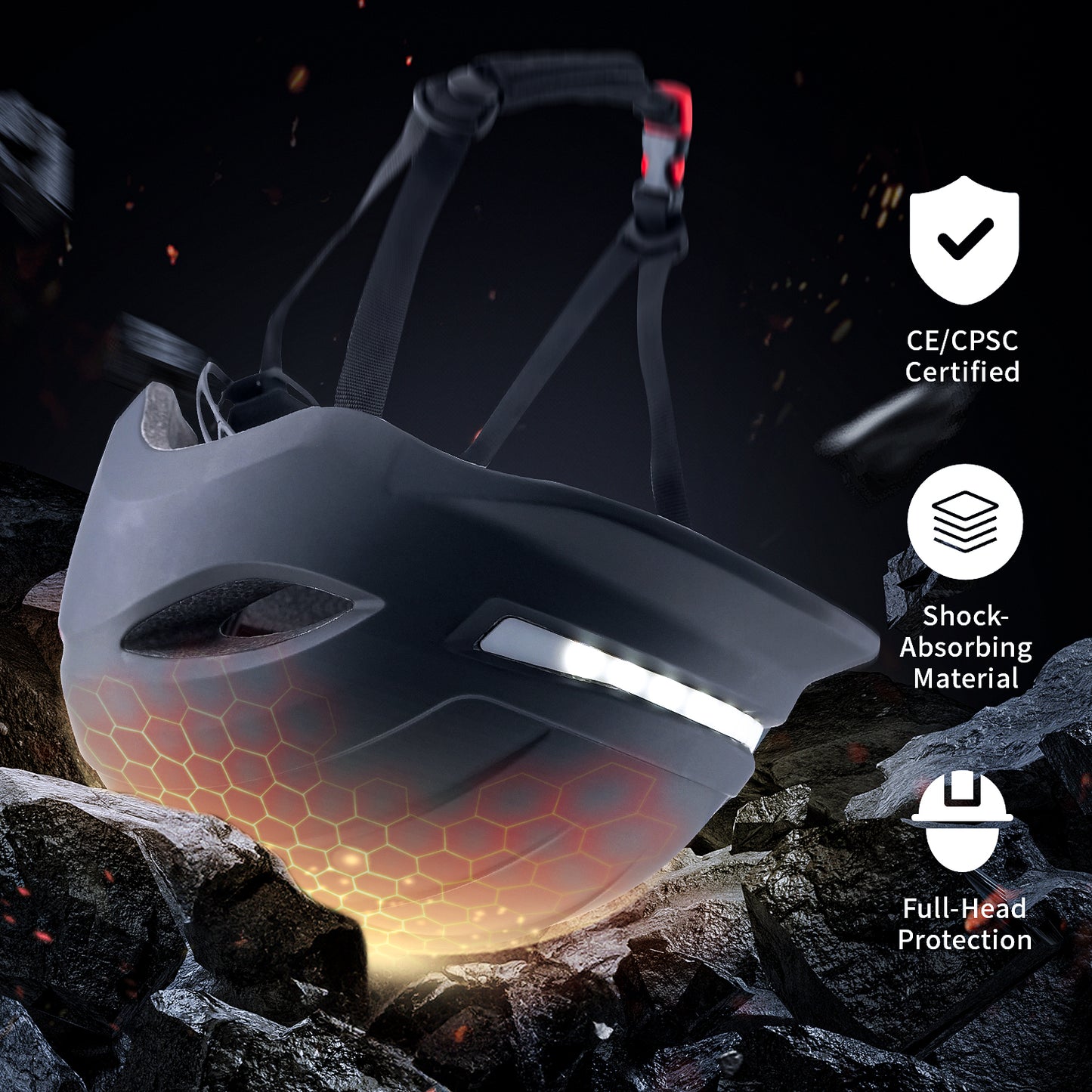Masdio UV608 Lightweight Bicycle Helmets with LED Lights