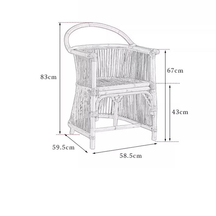 MAS-1401 Masdio Natural Wicker Side Chair