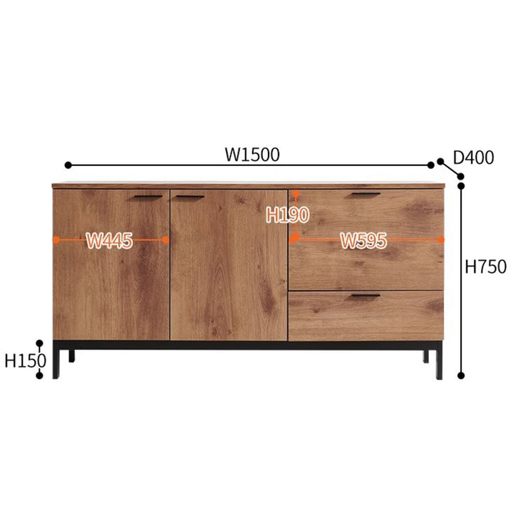 MAS-1658 Masdio Industrial Solid Wood Sideboard