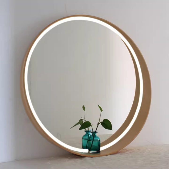 MAS-1749 Masdio Solid Wood Round Wall Mirror