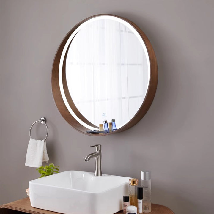 MAS-1749 Masdio Solid Wood Round Wall Mirror