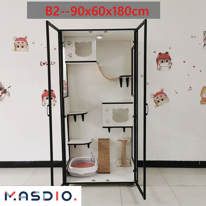 MAS-1858 Masdio Cat Cage Solid Wood Cat House