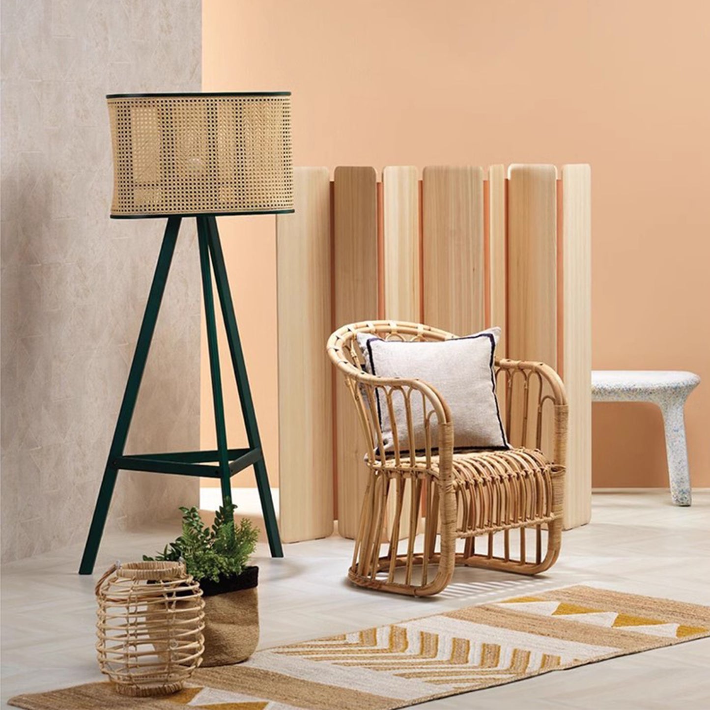 MAS-2555 Masdio Japandi Rattan Floor Lamp