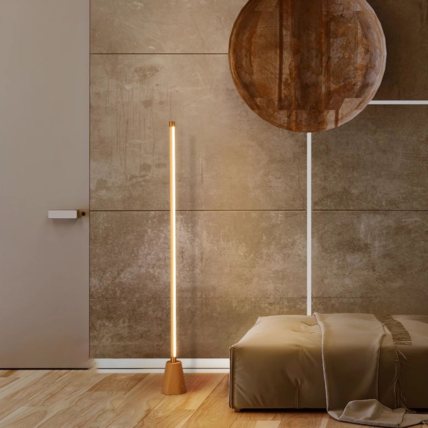 MAS-2632 Masdio AXL Minimalist Solid Wood LED Floor Lamp