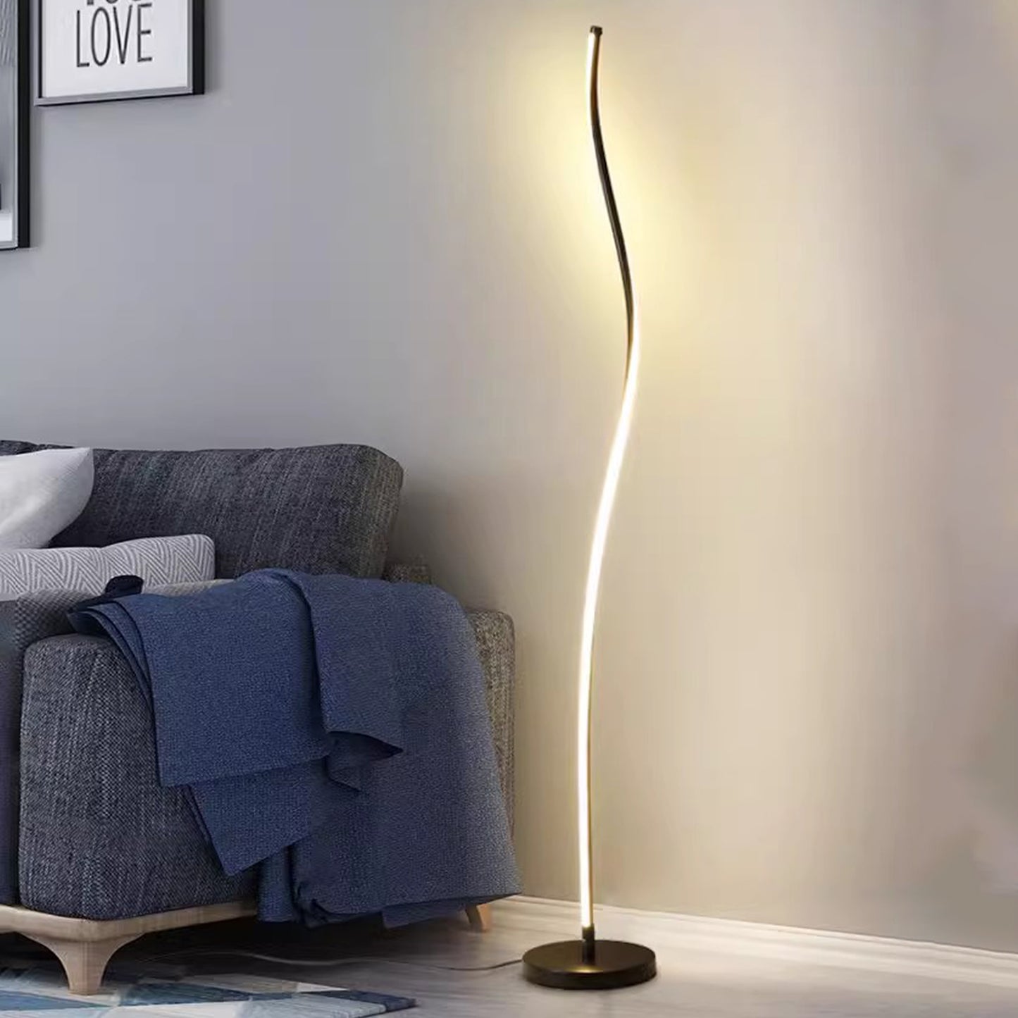 MAS-2635 Masdio Contemporary Minimalist LED Swirl Standing Lamp