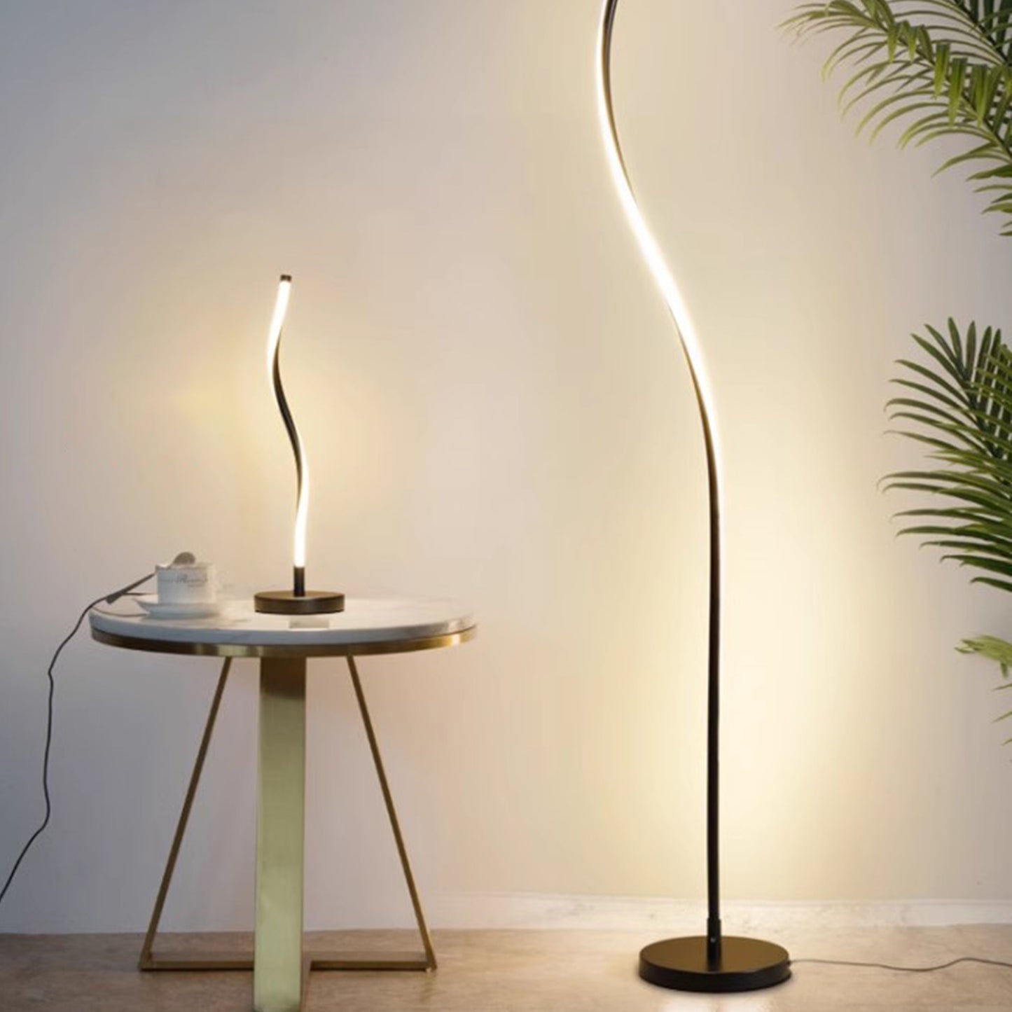 MAS-2635 Masdio Contemporary Minimalist LED Swirl Standing Lamp