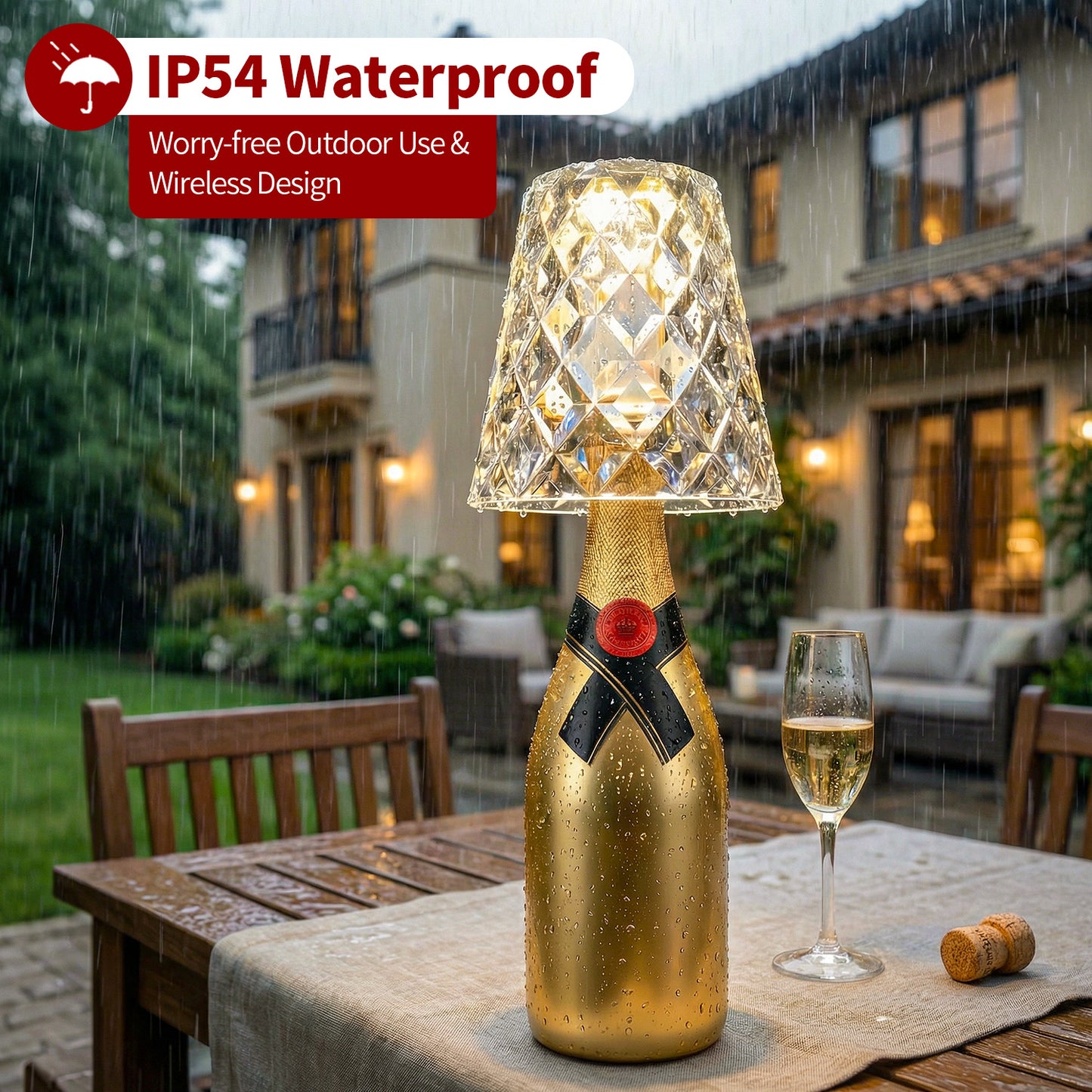 Masdio 3色タッチ充電式ワイヤレスボトルランプ