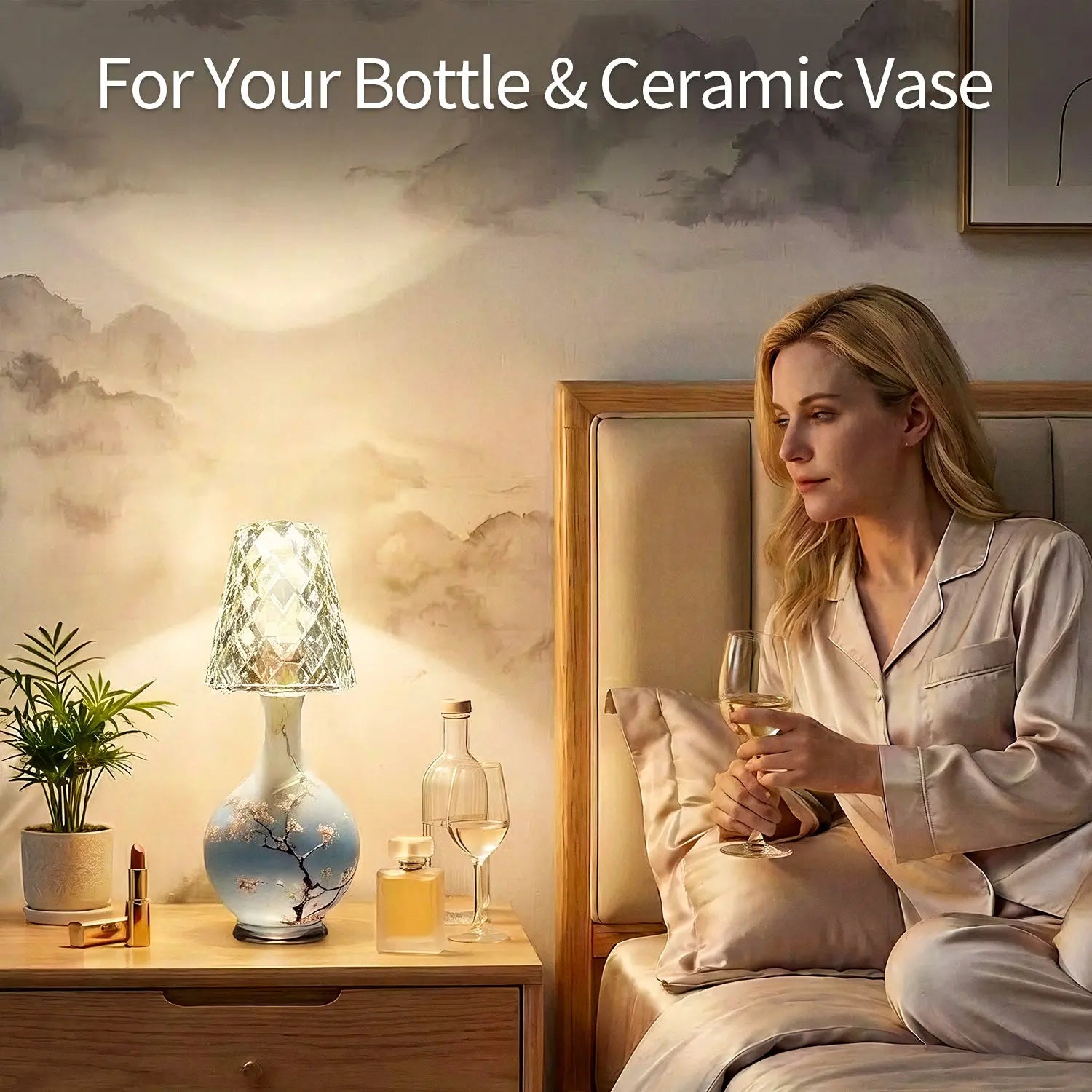 Masdio 3-Color Touch Rechargeable Wireless Bottle Lamp Masdio