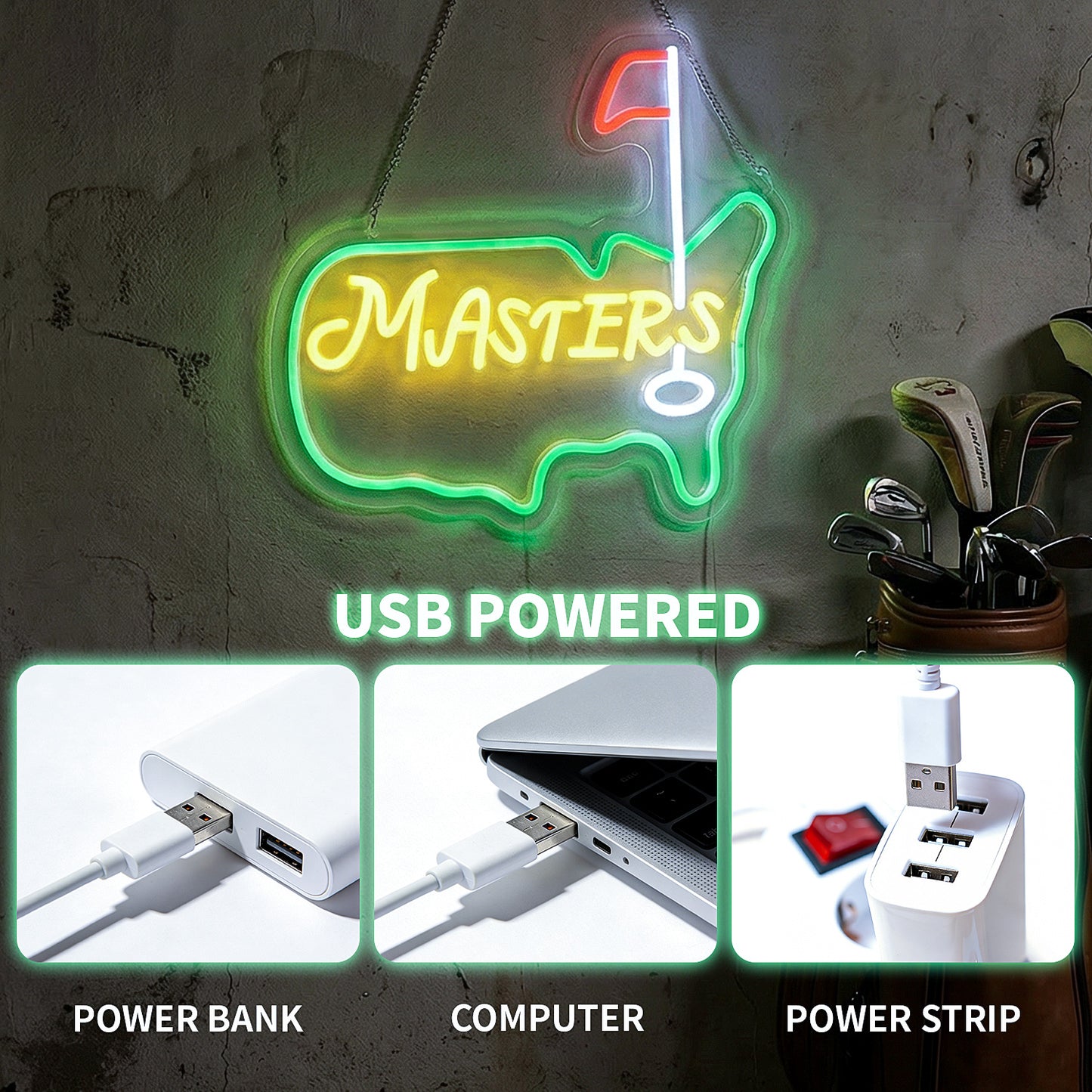 Masdio Golf Dimmable Neon Sign Wall Decor Gift