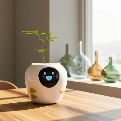 digital pot for plants Masdio Smart Flowerpots White
