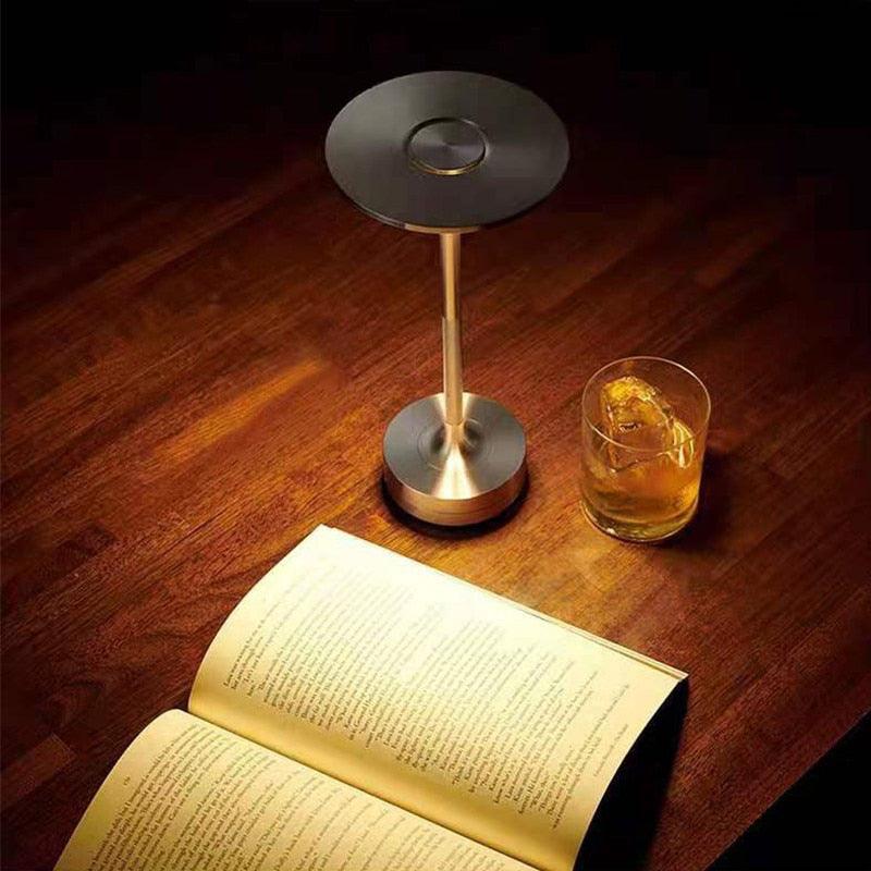 Masdio Metallic Cordless Rechargable Waterproof Table Lamp