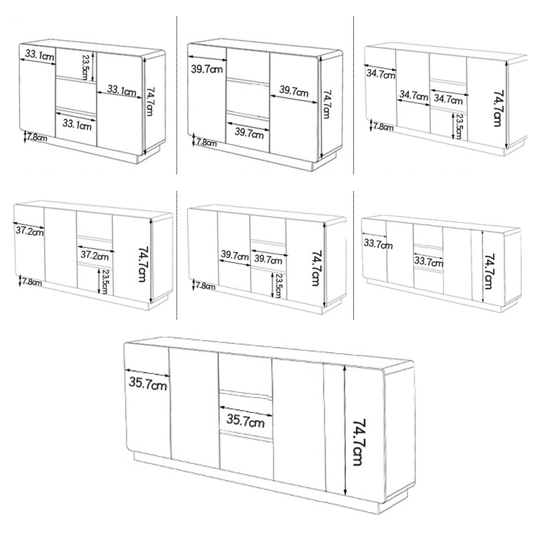 Modern High Gloss Sideboard Storage Cabinet