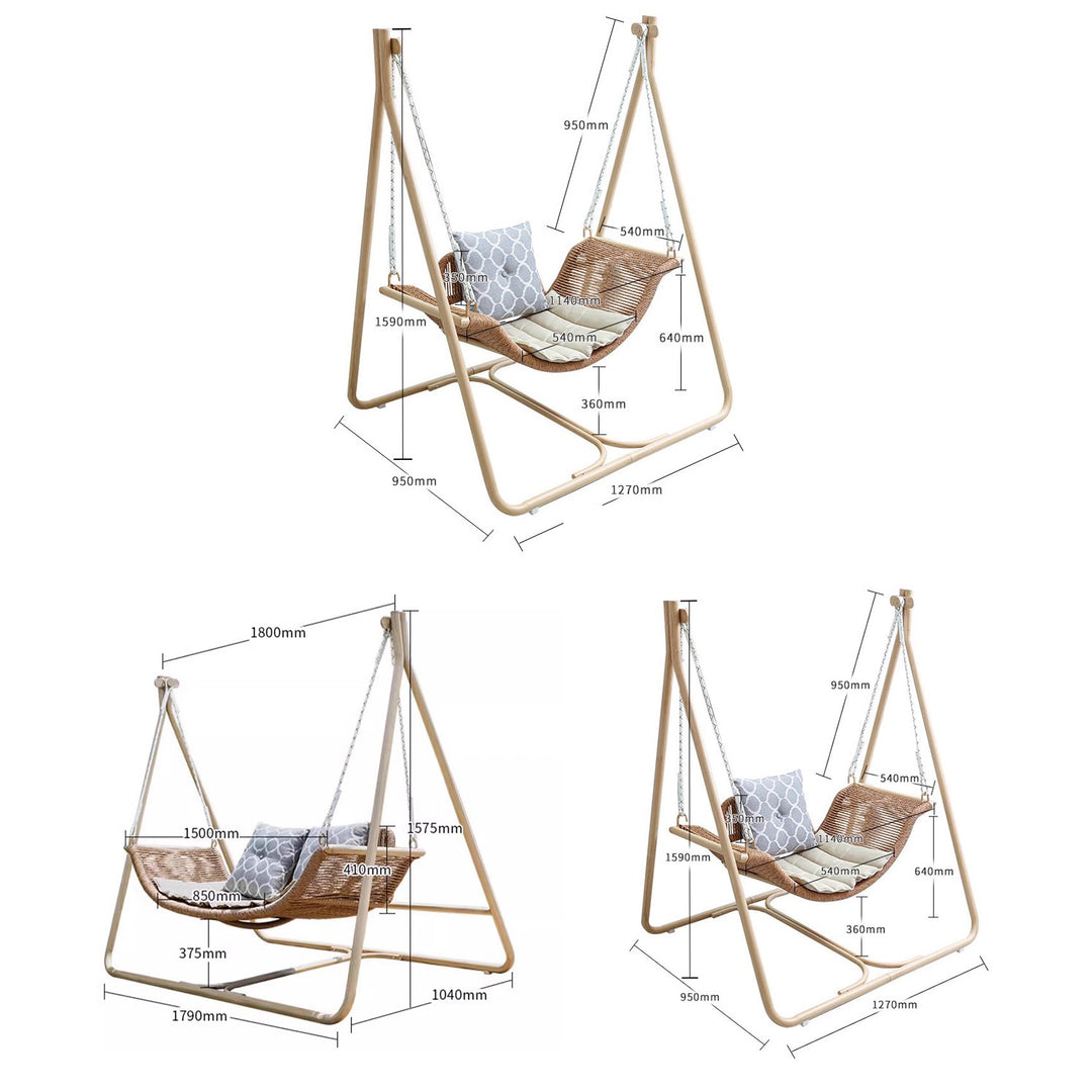MAS-1217 Masdio Outdoor Dual Hammock Swing Chair for Courtyard Bliss