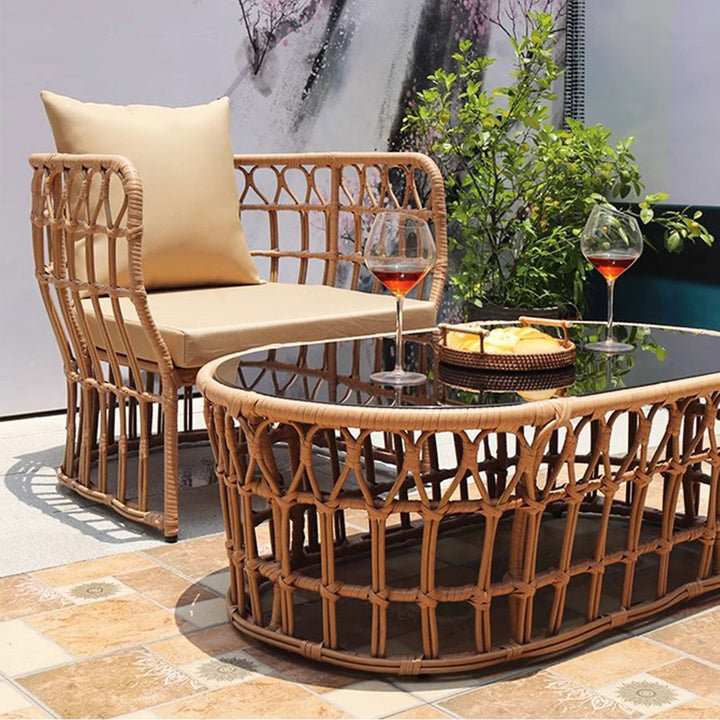 Outdoor Rattan Chair and Table