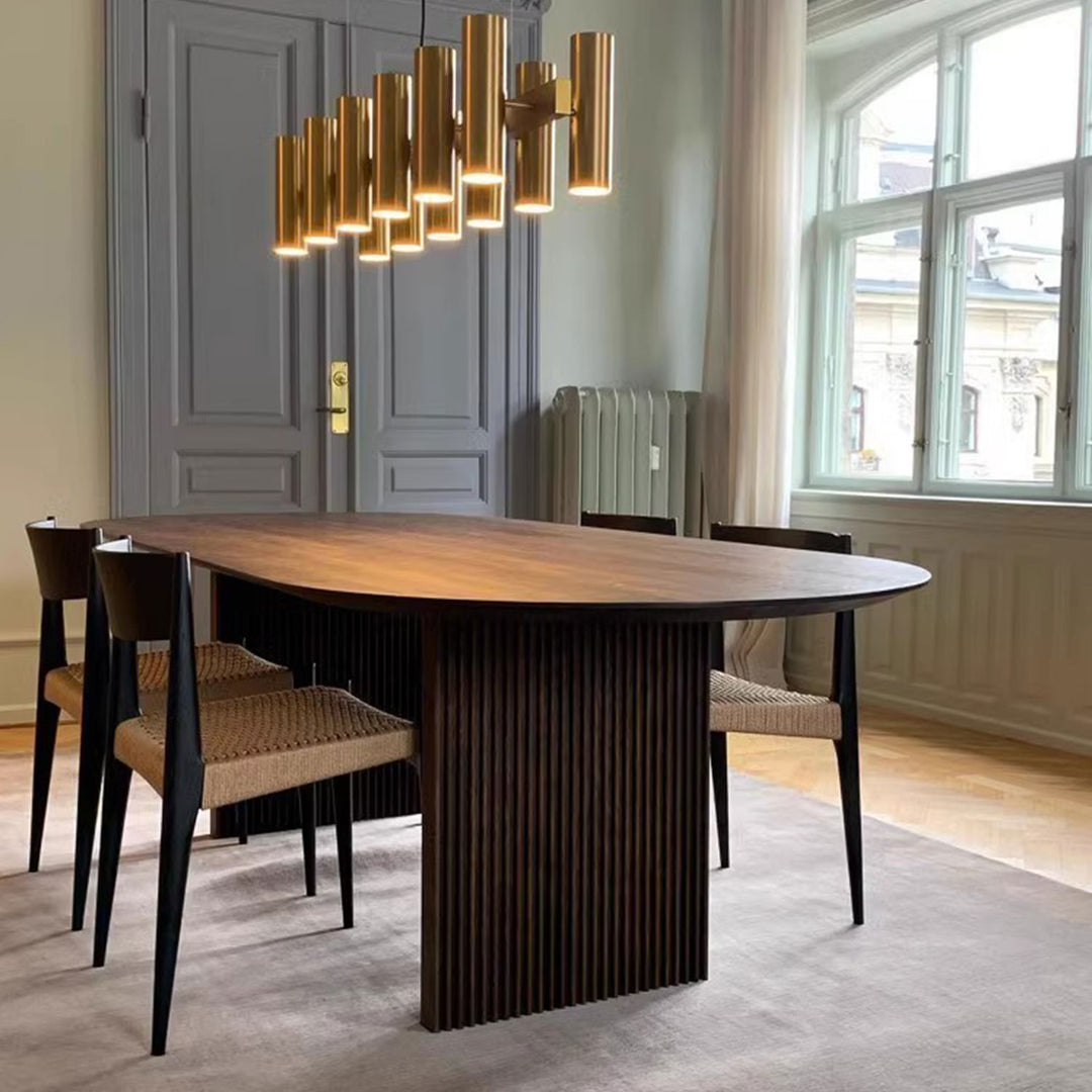 MAS-1592  Masdio Oval Solid Pine Pedestal Dining Table