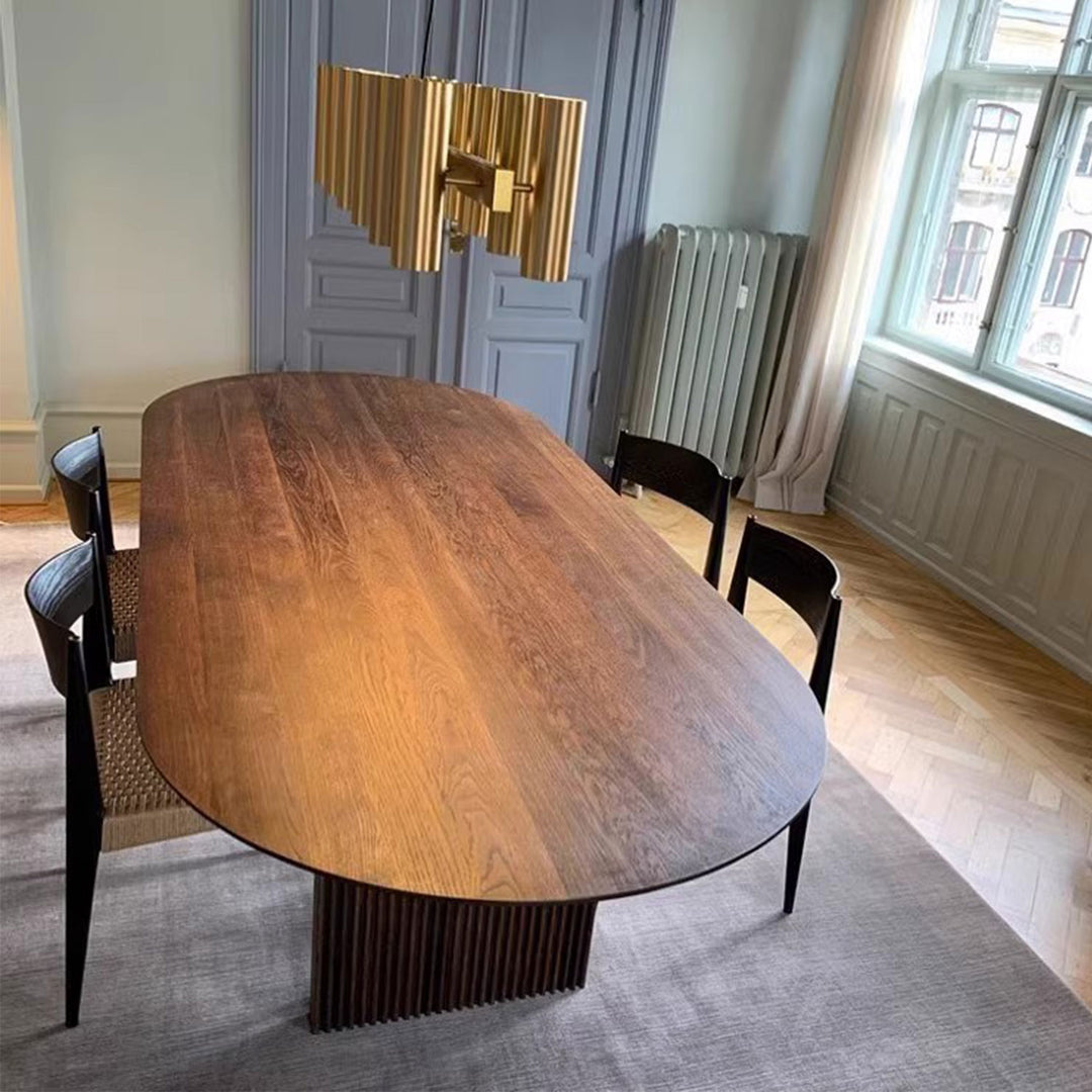 MAS-1592  Masdio Oval Solid Pine Pedestal Dining Table