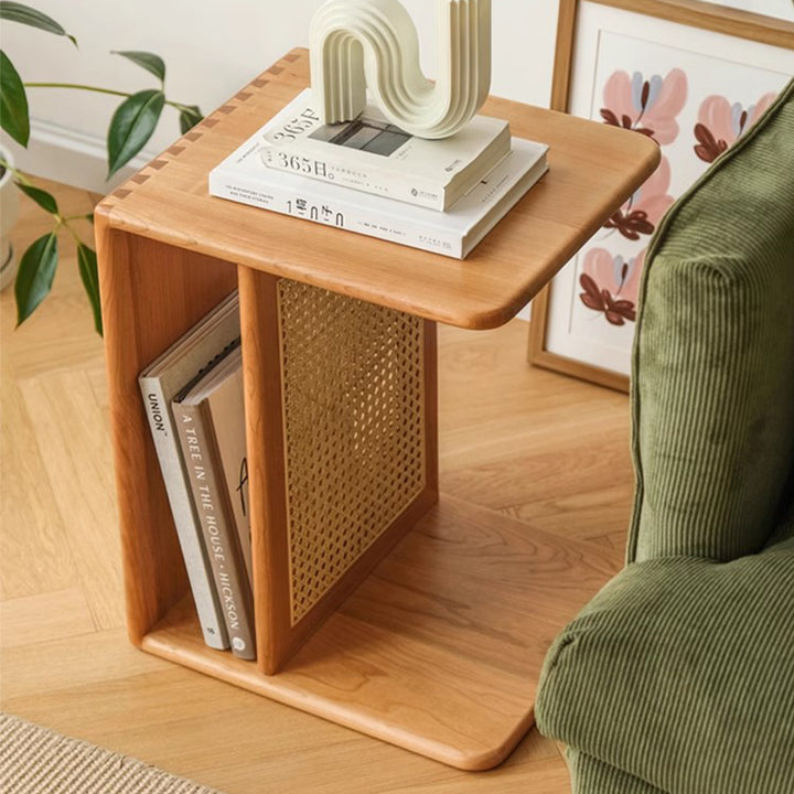 MAS-1275 Masdio Pinewood End Table with Built-In Storage